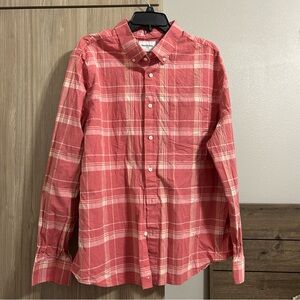 Goodfellow & Co Light Coral and White Plaid Men's Shirt